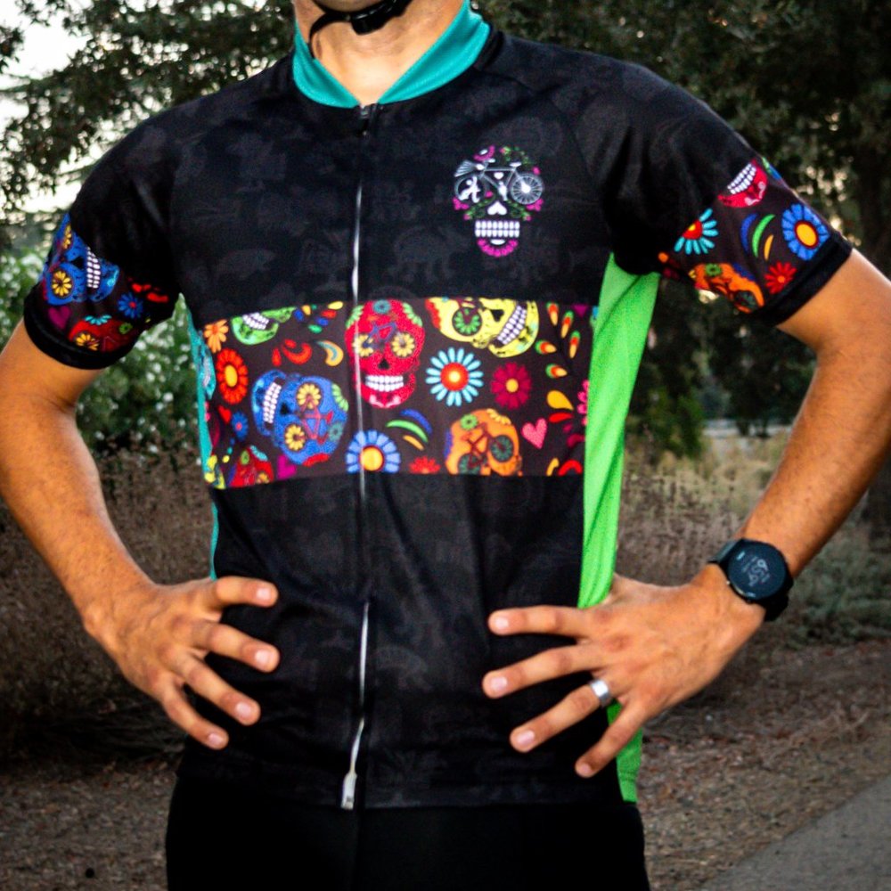 Dia De Los Muertos "El Catrin" Mens Club fit cycling jersey